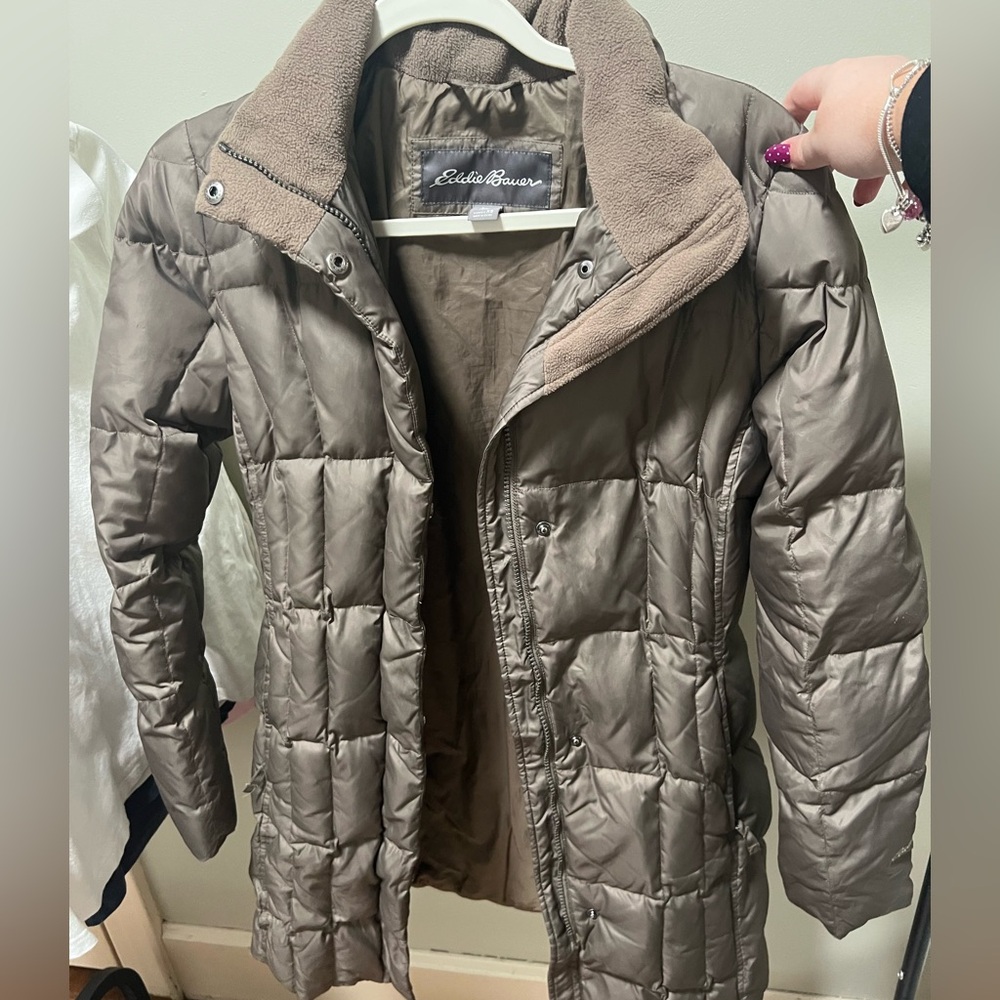 Eddie Bauer Women's Taupe Puffer Coat
